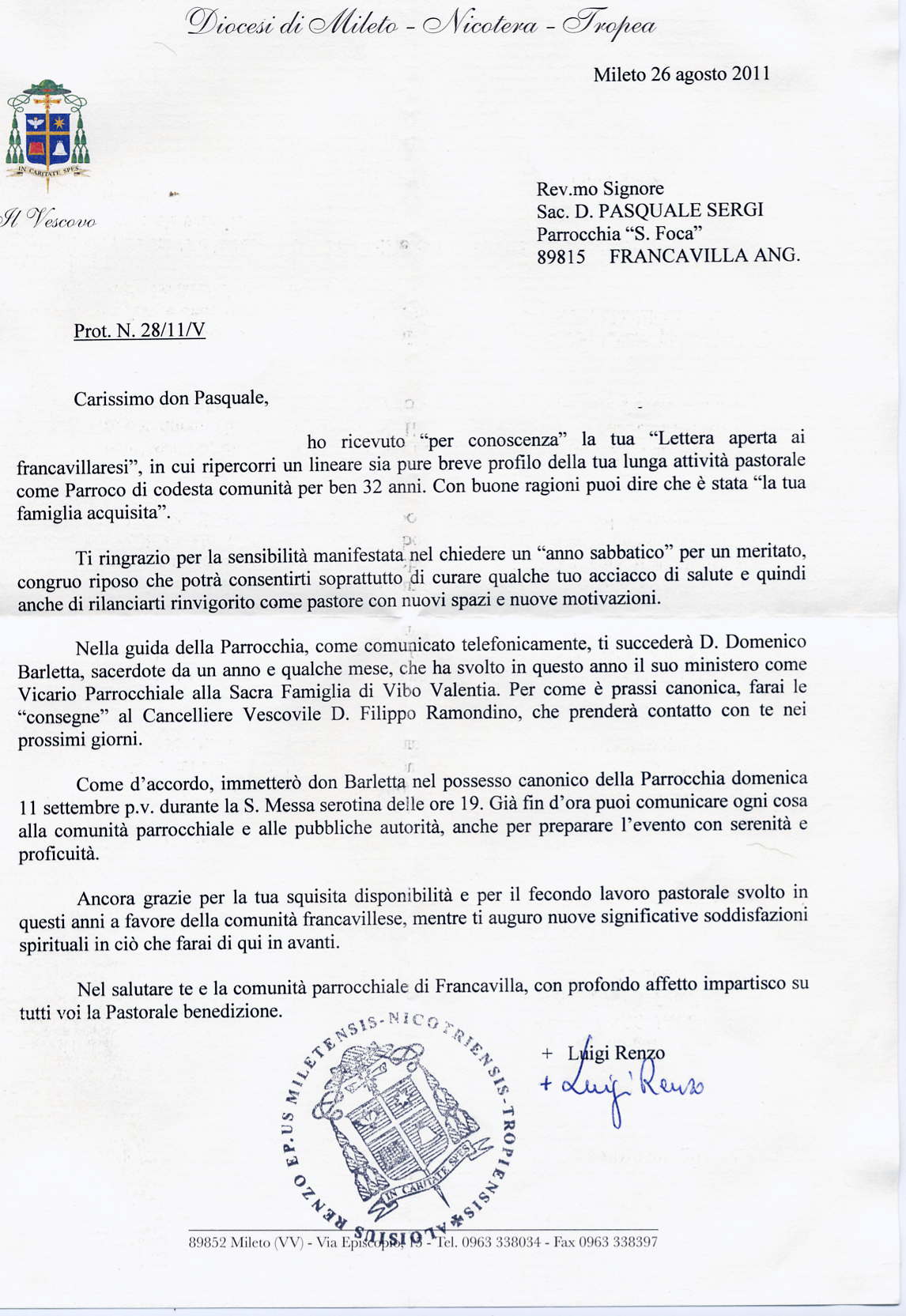Esempio Lettera Al Vescovo Modello Nuova pagina 1